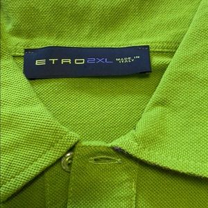 Etro Cotton Pique Polo Shirt Lime Green